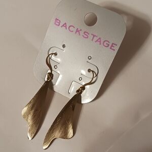 Backstage Gold Wing Drop Earrings For Pierce EARS NWT Fairy Earrings Whimsical